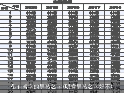带有睿字的男孩名字(明睿男孩名字好不)