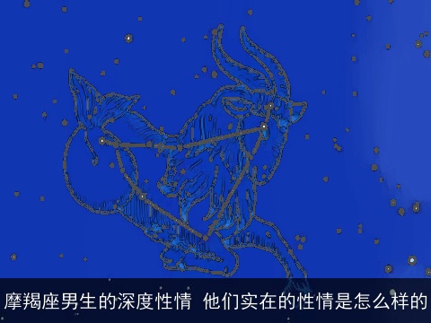 摩羯座男生的深度性情 他们实在的性情是怎么样的