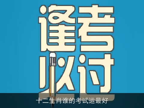 十二生肖谁的考试运最好