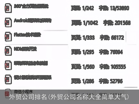 外贸公司排名(外贸公司名称大全简单大气)