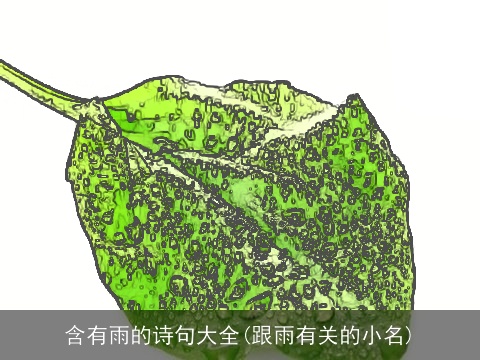 含有雨的诗句大全(跟雨有关的小名)