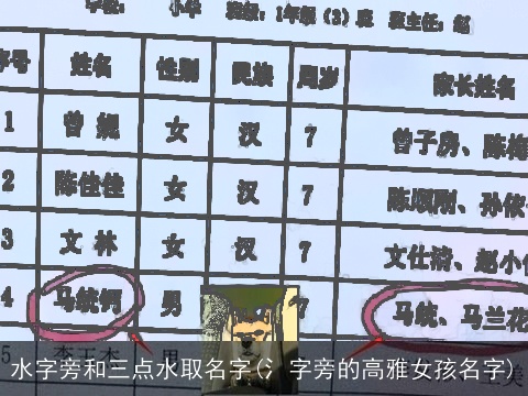 水字旁和三点水取名字(氵字旁的高雅女孩名字)