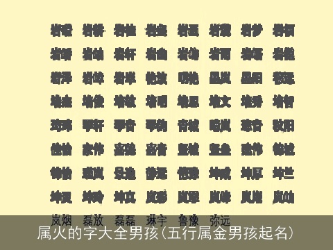 属火的字大全男孩(五行属金男孩起名)