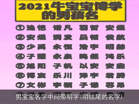 男宝宝名字中间带明字(明结尾的名字)
