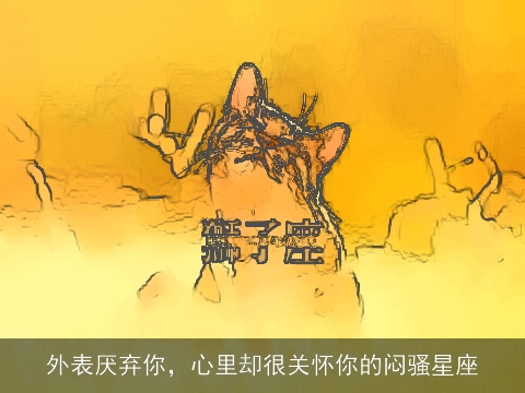 外表厌弃你，心里却很关怀你的闷骚星座