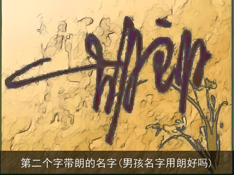 第二个字带朗的名字(男孩名字用朗好吗)