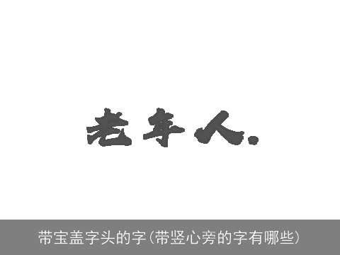 带宝盖字头的字(带竖心旁的字有哪些)