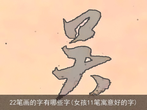 22笔画的字有哪些字(女孩11笔寓意好的字)