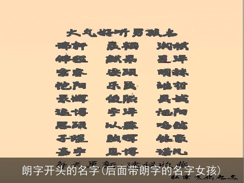 朗字开头的名字(后面带朗字的名字女孩)