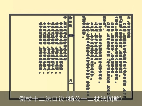 倒杖十二法口诀(杨公十二杖法图解)