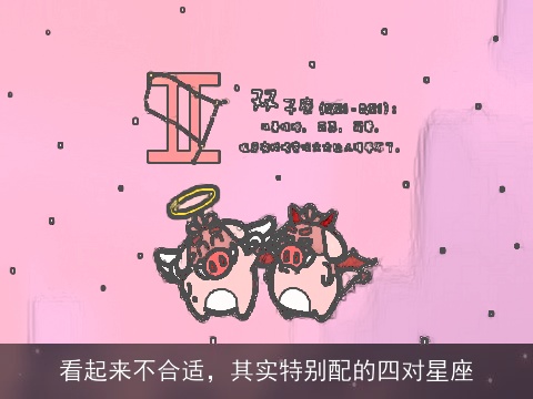 看起来不合适，其实特别配的四对星座