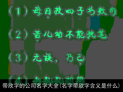 带欣字的公司名字大全(名字带欣字含义是什么)