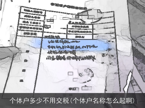 个体户多少不用交税(个体户名称怎么起啊)