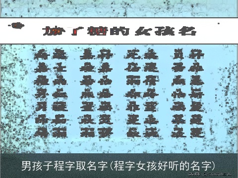男孩子程字取名字(程字女孩好听的名字)