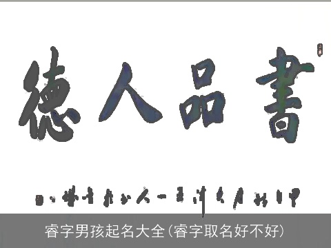 睿字男孩起名大全(睿字取名好不好)