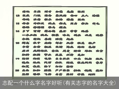 志配一个什么字名字好听(有关志字的名字大全)