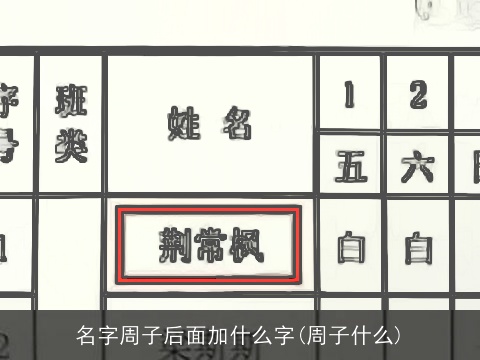 名字周子后面加什么字(周子什么)