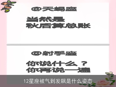 12星座被气到发飙是什么姿态