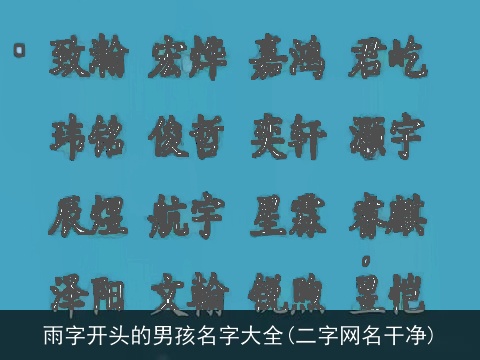 雨字开头的男孩名字大全(二字网名干净)
