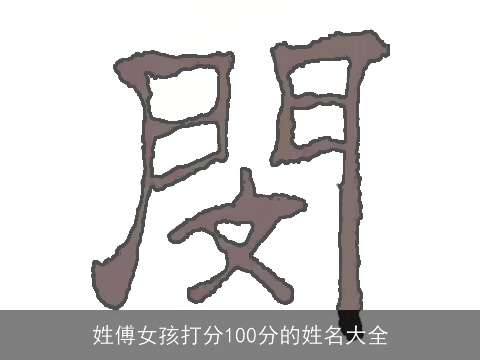 姓傅女孩打分100分的姓名大全