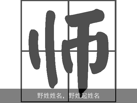 野姓姓名，野姓起姓名