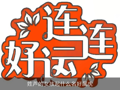 姓芦的女孩起什么名好属虎