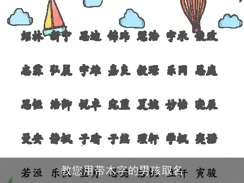 教您用带木字的男孩取名