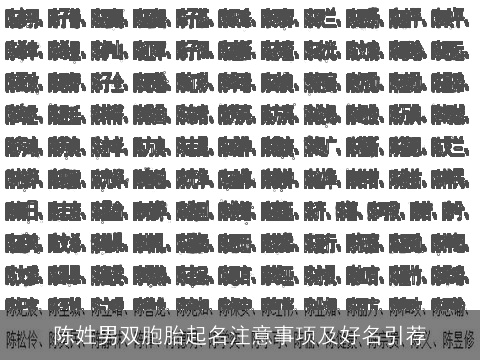 陈姓男双胞胎起名注意事项及好名引荐