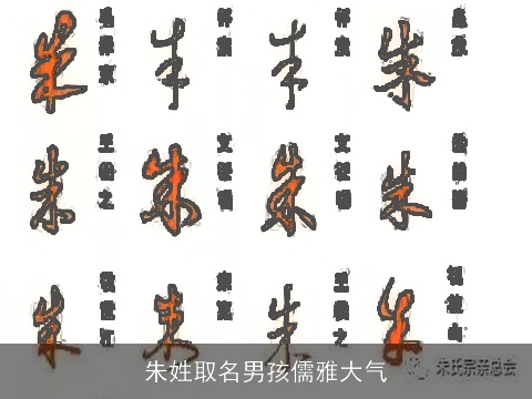 朱姓取名男孩儒雅大气