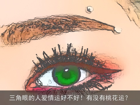 三角眼的人爱情运好不好！有没有桃花运？