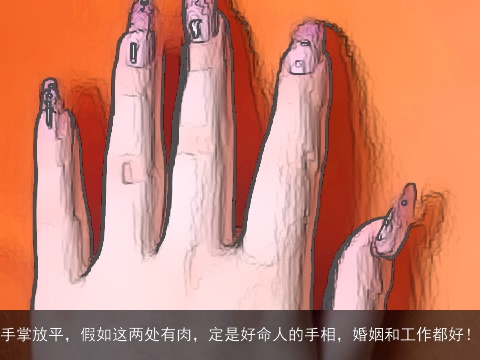 手掌放平，假如这两处有肉，定是好命人的手相，婚姻和工作都好！