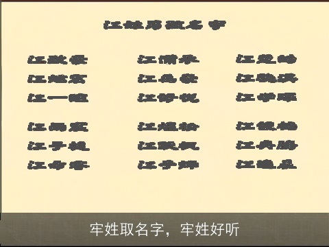 牢姓取名字，牢姓好听