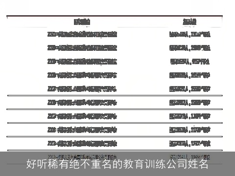 好听稀有绝不重名的教育训练公司姓名