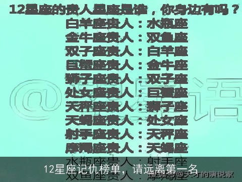 12星座记仇榜单，请远离第一名