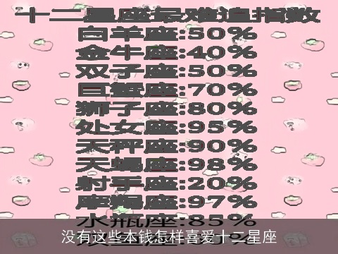 没有这些本钱怎样喜爱十二星座