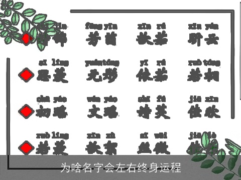 为啥名字会左右终身运程