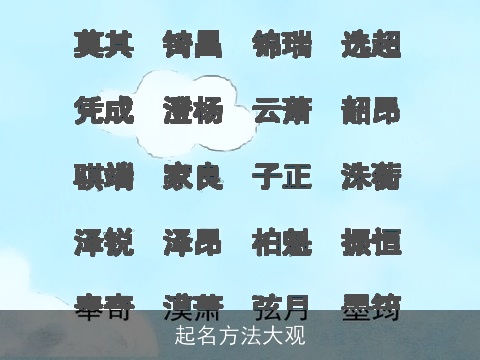 起名方法大观