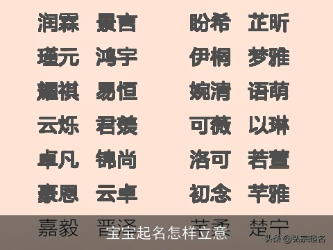 宝宝起名怎样立意