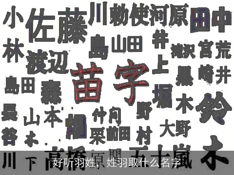 好听羽姓，姓羽取什么名字