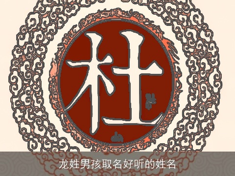 龙姓男孩取名好听的姓名