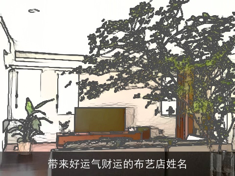 带来好运气财运的布艺店姓名