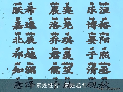 索姓姓名，索姓起名