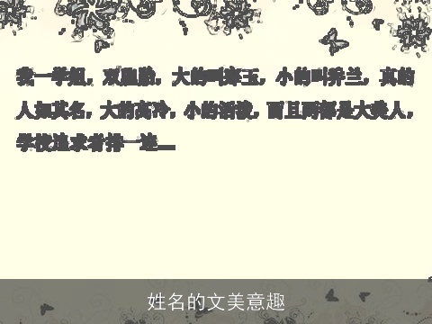 姓名的文美意趣