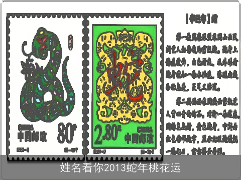 姓名看你2013蛇年桃花运