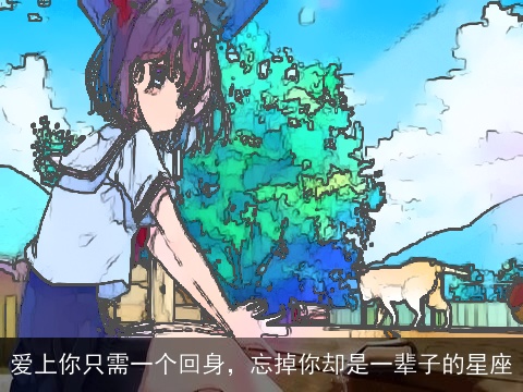 爱上你只需一个回身，忘掉你却是一辈子的星座