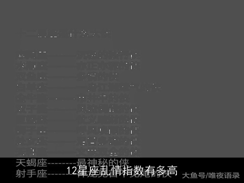 12星座乱情指数有多高