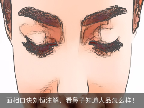 面相口诀刘恒注解，看鼻子知道人品怎么样！