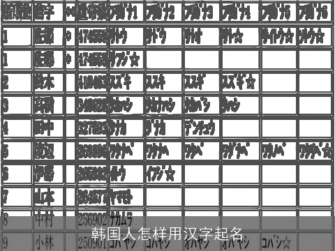 韩国人怎样用汉字起名
