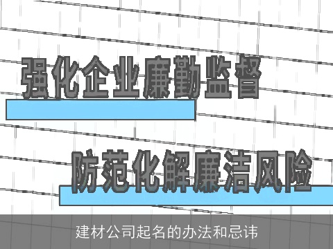 建材公司起名的办法和忌讳