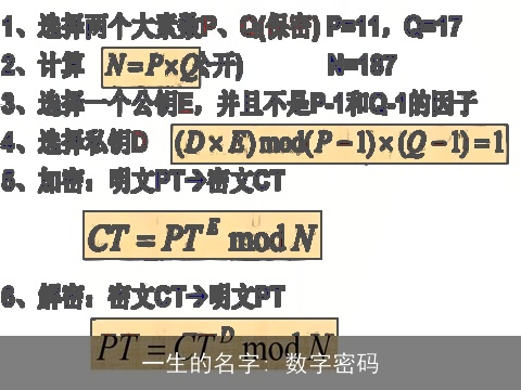 一生的名字: 数字密码